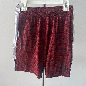 NBA Kids Red Heathered Shorts with Gray Side Panels